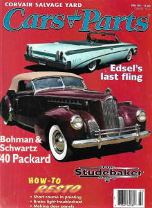 CARS & PARTS 1998 FEB - EDSEL, '40 BACKARD, STUDEBAKER STORY, BRAKE LIGHTS